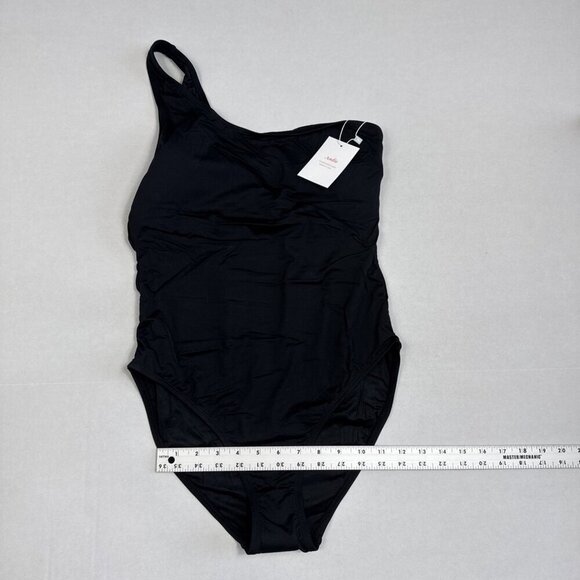 Andie Nantucket Women L Tall Black 1 Piece Swimsuit A0171 NWT One Shoulder 9538 - Picture 5 of 16